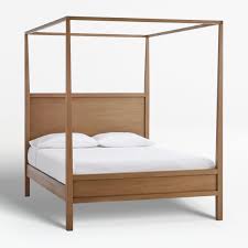 Do you want to have queen canopy bed frame? Keane Driftwood Queen Wood Canopy Bed Reviews Crate And Barrel