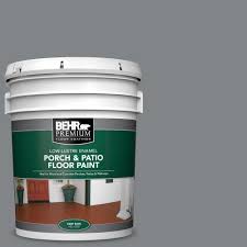 Glidden ® porch & floor, interior/exterior, paint + primer, is designed to enhance your wood and concrete surfaces, especially floors, steps and railings and can also be used on properly prepared horizontal masonry, wood and metal substrates. Behr Premium 5 Gal Pfc 63 Slate Gray Low Lustre Enamel Interior Exterior Porch And Patio Floor Paint 630005 The Home Depot