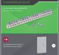 Square D 18 Terminal Aluminum Ground Bar Kit PK18GTACP at ...
