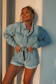 Light Wash Denim Oversized Playsuit In The Style Wondering how to style that oversized men's shirt in your closet? light wash denim oversized playsuit