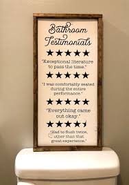 Funny Bathroom Sign Bathroom Review Sign Farmhouse Decor Gift For Him Bathroom Humor Bathroom Red Funny Bathroom Signs