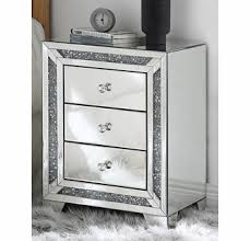 Make your own mirrored nightstands using the ikea rast chest. Noralie Mirrored 3 Drawer Nightstand By Acme