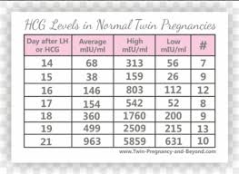 Twin Hcg Level Chart Beta Levels For Twins Hcg Levels