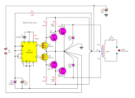 This is the inverter circuit which capable to convert 12v dc to 220v ac dan handle about 50 watts small electronic appliances. Dc To Ac Converter Circuit Projects On Eleccircuit Com