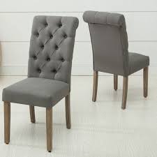 Christies Roll Top Tufted Modern Upholstered Dining Chair Dining Chair Upholstery Dining Chairs Tufted Dining Chairs