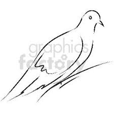 Black And White Pigeon Drawing Black And White Pigeon Vector Clipart Royalty Free Clipart 413346 In 2020 White Pigeon Clip Art Vector Clipart