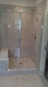 Master Shower In Emser Action 12x24 Polished Tile And Arizona Tile Hamptons Silver Lattice Shower Pan Master Shower Large Shower Tile Small Bathroom Decor