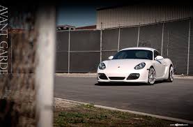 White Porsche Cayman With Aftermarket Headlights Photo By Avant Garde Wheels Porsche Avant Garde Wheels Cayman