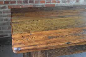 Once readily available, this lumber has been in shorter supply recently so please call for current inventory. Reclaimed Chestnut Wood Harvest Table W Matching Bench Custom Sizes Sugar Mountain Woodworks