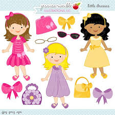Little Dresses Clipart Set This Little Dresses Clipart Set Comes With 11 Graphics Including A Girl In A Pink Dr Digital Clip Art Clip Art Digital Art Girl