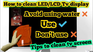 If you don't see results, spray distilled water on to your microfiber cleaning cloth and gently wipe the frame and screen. How To Clean Led Lcd Tv Screen Display In Tamil Tips To Clean Led Tv Monitor Youtube