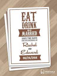 Free Pdf Download Eat Drink And Be Married Save The Date Template For Custom Save The Date Templates Invitation Card Format Wedding Invitation Templates