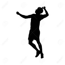 Badminton wordt in een zaal gespeeld, zodat er geen hinder van wind en andere weersomstandigheden is. Badminton Silhouette Of A Man Performing A Clear Shot Vector Royalty Free Cliparts Vectors And Stock Illustration Image 154868857
