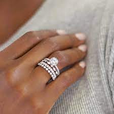 How To Wear Wedding Rings Brilliant Earth Stacked Wedding Rings Diamond Wedding Bands Classic Diamond Engagement Ring