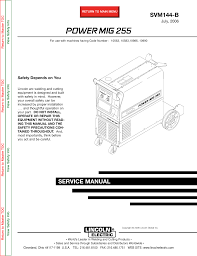 Lincoln Electric Power Mig 255 Svm144 B Users Manual