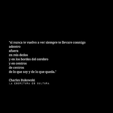 Si Nunca Te Vuelvo A Ver Bukowski Bukowski Te Volvi A Ver La Escritura Es Cultura