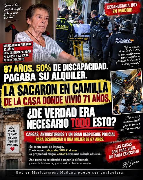 El caso de Maricarmen ha transformado un desahucio concreto en un nuevo choque político entre Madrid y Catalunya. La expulsión de la mujer de 87 años de su vivienda ha enfrentado a