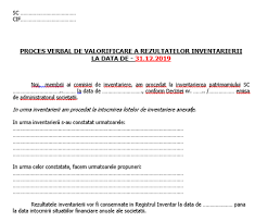 Maybe you would like to learn more about one of these? Model Proces Verbal De Valorificare A Rezultatelor Inventarierii La 31 12 2019 Necesar Pentru Dosar Inventar Anual Editabil Cabinetexpert Ro Blog Contabilitate