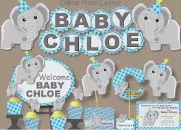 Elephant Baby Shower Decorations For Boy Elephant Theme Etsy Elephant Baby Shower Decorations Blue Elephant Baby Shower Decor Elephant Baby Shower Boy