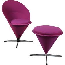 Vintage Cone Chair With Stool By Verner Panton For Plus Linje Denmark 1960 Design Market