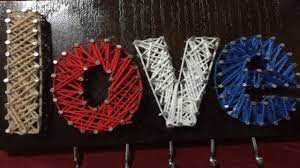 diy wooden key holder love طريقة عمل علاقة مفاتيح من الخشب والخيطان youtube crochet earrings lovely crochet