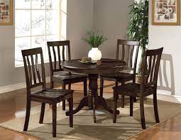 5pc Antique Dinette Set 36 Pedestal Kitchen Table 4 Wood Chairs In Cappuccino 840017304636 Ebay Round Kitchen Table Set Square Kitchen Tables Round Oak Dining Table