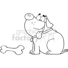 Free clipart cartoon fat dog wagging. 5249 Happy Fat Dog With Bone Royalty Free Rf Clipart Image Clipart Commercial Use Gif Jpg Png Eps Svg Ai Pdf Clipart 386218 Graphics Factory