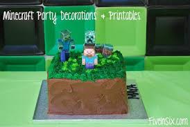 Minecraft Party Decoration Ideas And Downloadable Printables Five In Six Blog Minecraft Party Minecraft Party Decorations Minecraft Party Supplies