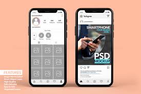 Instagram Post Template On Smartphone Mock Ups Premium In 2020 Instagram Post Template Post Templates Smartphone
