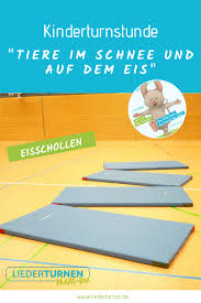 kinderturnstunde tiere im schnee und auf dem eis turnen mit kindern kinder gymnastik turnen im kindergarten