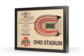 Ohio State Buckeyes Ohio Stadium 3d Wood Stadium Replica 3d Wood Maps Bella Maps