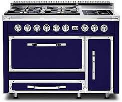 Getting into the action just got easier! Viking Tvdr4804gdb 48 Inch Pro Style Dual Fuel Range With 4 20 000 Btu Gas Burners Griddle 3 8 Cu Ft Convection Oven 2 4 Cu Ft Secondary Oven And Storage Drawer Dark Blue