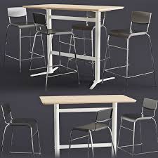 Klappstuhl für je 3€ ein stuhl ist in normaler höhe der andere für einen stehtisch. Billsta Stig Stehtisch Und Stuhl 3d Modell Turbosquid 1439286