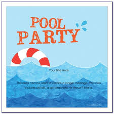 Template design element, background for summer water event. Birthday Pool Party Invitation Template Vincegray2014