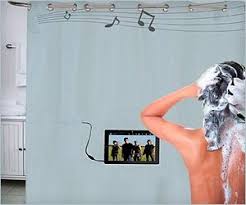 Shower Curtain With In Built Speakers Listen Music Or Make Phone Calls While In Shower Amazing Bathrooms Cool Stuff Shower Curtain