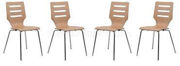 Revana Set Of 4 Dining Chairs Rc15nw Natural Wood Leisuremod