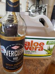 Measure out 3⁄4 cup (180 ml) of isopropyl alcohol and 1⁄4 cup (59 ml) of plain aloe vera gel and dump both of them together into the bowl. Can T Find Any Hand Sanitizer Or Rubbing Alcohol Mix Everclear And Aloe Juice Also Makes An End Of The World Cocktail Lifehacks
