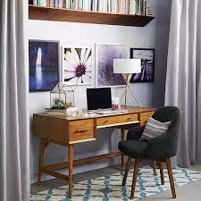 Mid Century Desk Acorn Small Apartment Living Home Office Design Apartment Living