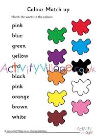 Match Up The Colours On This Simple Worksheet Color Worksheets English Lessons For Kids Alphabet Lesson Plans