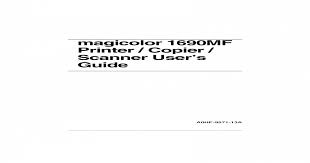 Color laser printers from konica minolta magicolor 1600w enough to compete with other competitors. Magicolor 1690 Mf User Guide Pdf Document