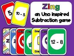 Subtraction Math Game Zing Plays Similar To Uno Math Fraction Games Math Addition Games Division Math Games