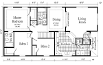 Floor Plans for Ranch Style Houses with Bedrooms and Baths