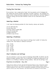 Rollie White New Trading Plan Infinity Futures Pages 1 8