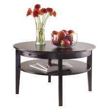 Espresso finish, coffee tables : Winsome Amelia Round Coffee Table With Pull Out Tray In Dark Espresso 92232