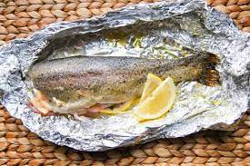 Easy 20 Minute Oven Baked Trout Recipe Baked Trout Trout Recipes Cooking Trout