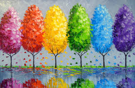 Each Tree Has A Soul Colorful Oil Painting Rainbow Tree Diamond Art