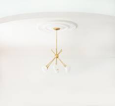 Ceiling Medallion With Modern Light Fixture Modern Ceiling Medallion Ceiling Medallions Modern Ceiling