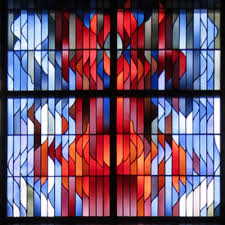 This stained glass suncatcher comes with chain and window attachment. Modern Stained Glass Artist Glazier Jiricka Coufal Prague