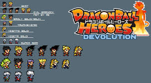Este es un fantástico juego de dbz, ¡uno de los mejores que hemos jugado! Dragon Ball Heroes Devolution Sprites By Vebills On Deviantart