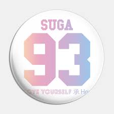 Taejinnn!!|ptd on stage concert · he really walked towards seokjin|ptd on stage · seokjin and jungkook standing on the stage while the other members pretend being . Bts Bangtan Boys Love Yourself è½‰ Her Suga 93 Jersey Bts Suga 93 Love Yourself Jersey Pin Teepublic
